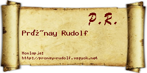 Prónay Rudolf névjegykártya