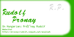 rudolf pronay business card